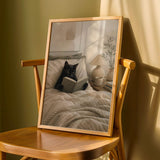 Product detail view of Black Cat Reading in Bed Poster.