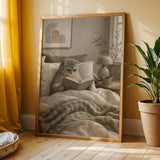 Additional product view of Scottish Fold Cat Reading in Bed Poster.