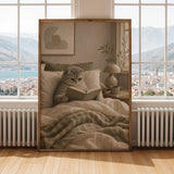 Alternate gallery view of Scottish Fold Cat Reading in Bed Poster.