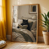 Additional product view of Bombay Cat Reading in Bed Poster.