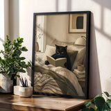 Product gallery view of Bombay Cat Reading in Bed Poster.