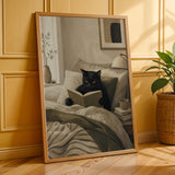 Additional product presentation of Bombay Cat Reading in Bed Poster.