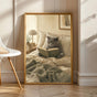 Product view of British Shorthair Cat Reading in Bed Poster.