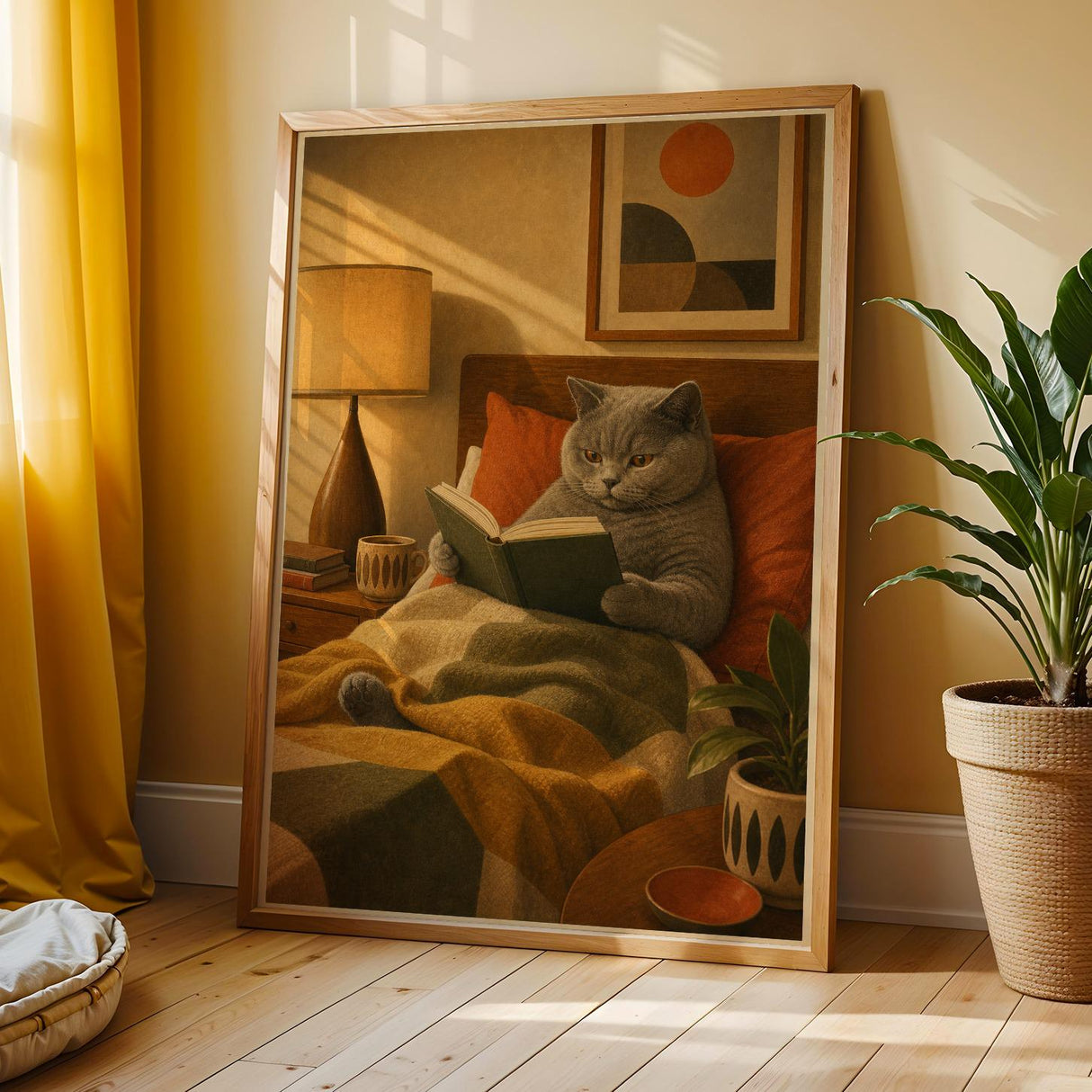 Additional product view of British Shorthair Reading in Armchair Poster.