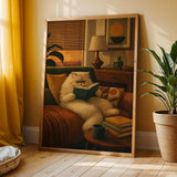 Additional product view of Persian Cat Reading in Armchair Poster.