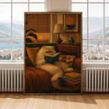 Alternate gallery view of Persian Cat Reading in Armchair Poster.