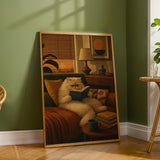 Additional product detail of Persian Cat Reading in Armchair Poster.