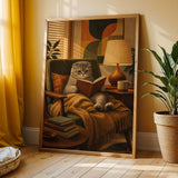 Additional product view of Scottish Fold Cat Reading in Armchair Poster.