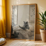 Additional product view of Fog Gray Zen Cat Poster.