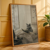 Additional product presentation of Fog Gray Zen Cat Poster.