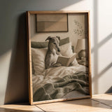 Additional product detail of Greyhound Dog Reading In Bed Art Print Poster.