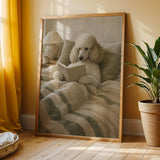 Alternate product view of Nordic Standard Poodle Reading Book Art Print Poster.