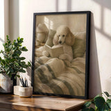 Additional product view of Nordic Standard Poodle Reading Book Art Print Poster.