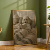 Product detail view of Nordic Standard Poodle Reading Book Art Print Poster.