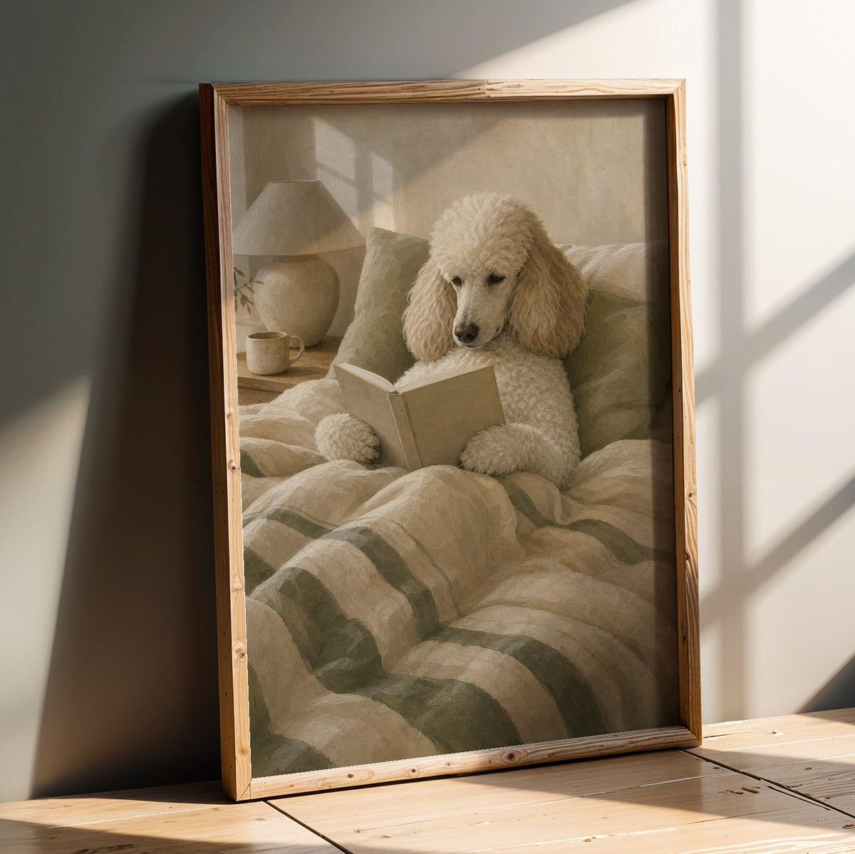 Additional product detail of Nordic Standard Poodle Reading Book Art Print Poster.