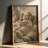 Additional product detail of Nordic Standard Poodle Reading Book Art Print Poster.