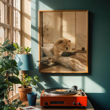 Alternate product view of Chow Chow Reading in Bed Poster.