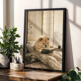 Product gallery view of Chow Chow Reading in Bed Poster.