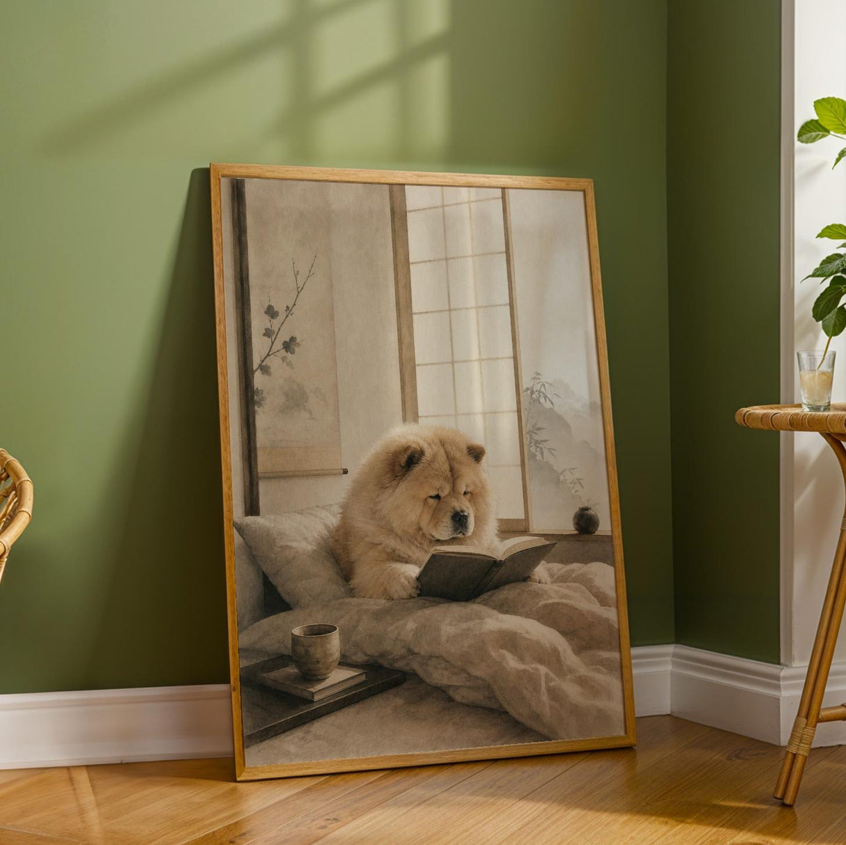 Additional product detail of Chow Chow Reading in Bed Poster.