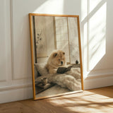 Alternate product presentation of Chow Chow Reading in Bed Poster.