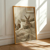 Alternate product presentation of Californian Rabbit Reading in Bed Poster.