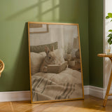 Additional product detail of Netherland Dwarf Rabbit Reading in Bed Poster.