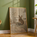 Additional product detail of Mini Rex Rabbit Reading in Bed Poster.