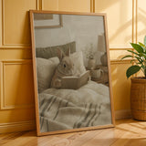 Additional product presentation of Netherland Dwarf Rabbit Reading in Bed Poster.