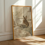 Alternate product presentation of Mini Rex Rabbit Reading in Bed Poster.