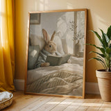 Additional product view of Satin Rabbit Reading in Bed Poster.