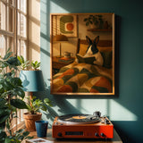 Alternate product view of Dutch Rabbit Reading in Armchair Poster.