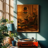 Alternate product view of Havana Rabbit Reading in Armchair Poster.