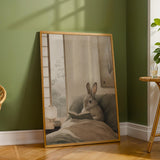 Additional product detail of Californian Rabbit Reading in Bed Poster.