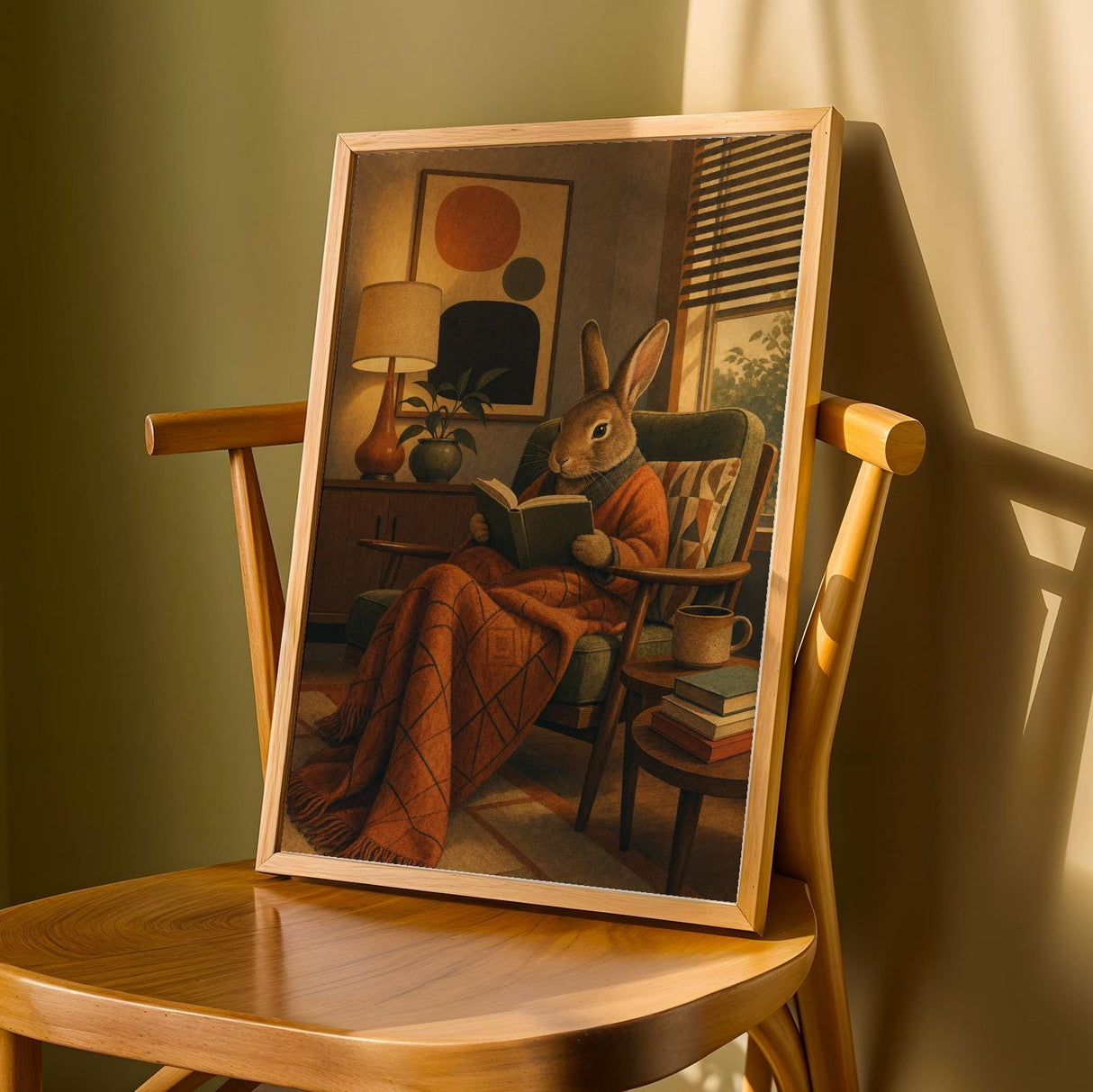 Alternate gallery view of Rex Rabbit Reading in Bed Poster.