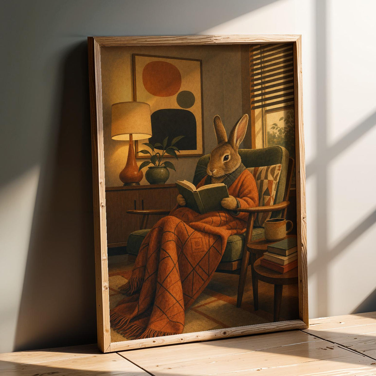 Additional product detail of Rex Rabbit Reading in Bed Poster.