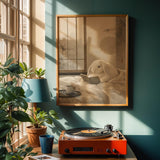 Alternate product view of Holland Lop Rabbit Reading in Bed Poster.