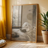 Additional product view of Holland Lop Rabbit Reading in Bed Poster.