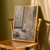 Product detail view of Holland Lop Rabbit Reading in Bed Poster.