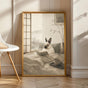 Product view of Himalayan Rabbit Reading in Bed Poster.