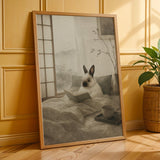 Additional product presentation of Himalayan Rabbit Reading in Bed Poster.