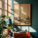 Alternate product view of Netherland Dwarf Rabbit Reading in Bed Poster.