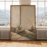 Alternate gallery view of Netherland Dwarf Rabbit Reading in Bed Poster.
