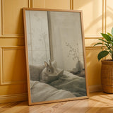 Additional product presentation of Netherland Dwarf Rabbit Reading in Bed Poster.