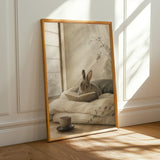 Alternate product presentation of Mini Rex Rabbit Reading in Bed Poster.