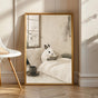Product view of Dwarf Hotot Rabbit Reading in Bed Poster.