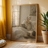 Additional product view of Tan Rabbit Reading in Bed Poster.