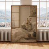 Alternate gallery view of Tan Rabbit Reading in Bed Poster.