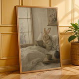 Additional product presentation of Tan Rabbit Reading in Bed Poster.
