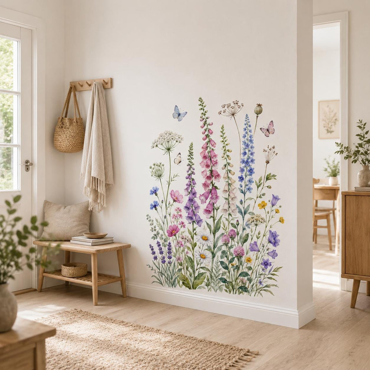 Additional product detail of Watercolor Wildflower Meadow Wall Vinyl Decal.