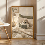 Product view of Russian Dwarf Hamster Reading in Bed Poster.